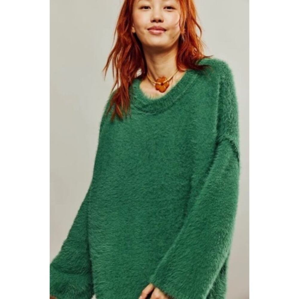 Free People Harrison Bunny Fuzzy Pullover Crewneck Sweater